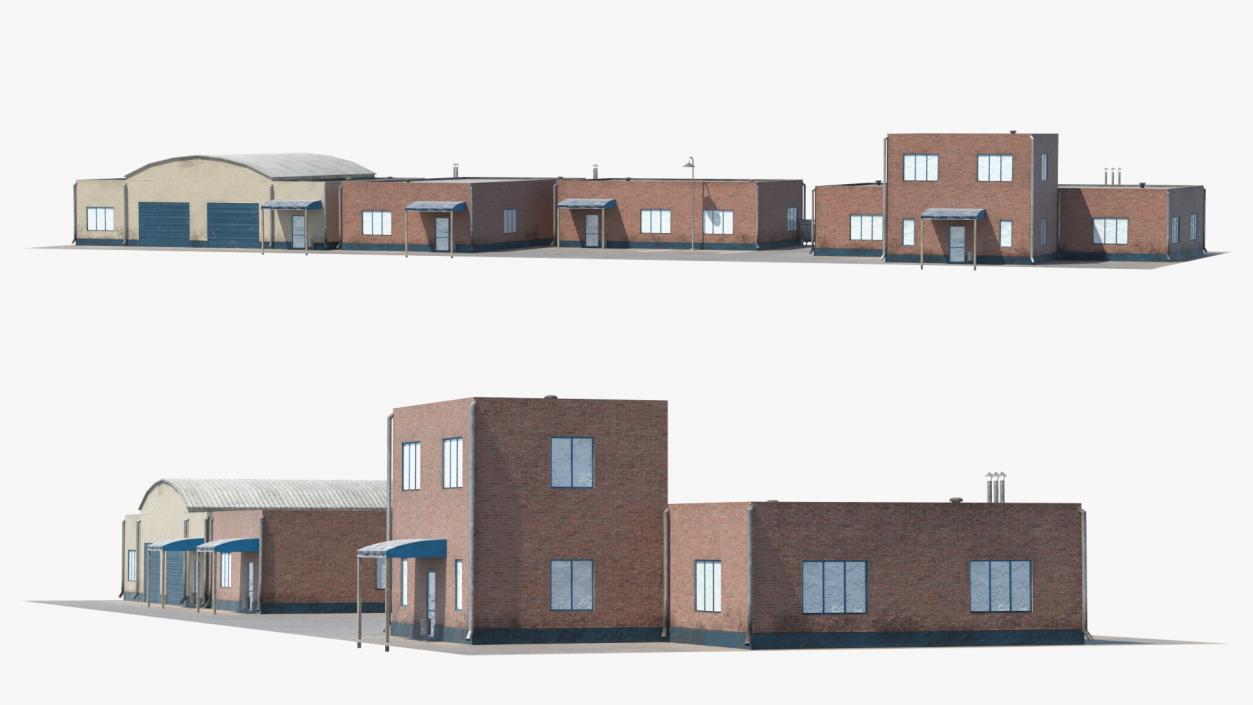 3D Factory Buildings Collection model