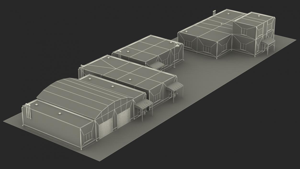 3D Factory Buildings Collection model