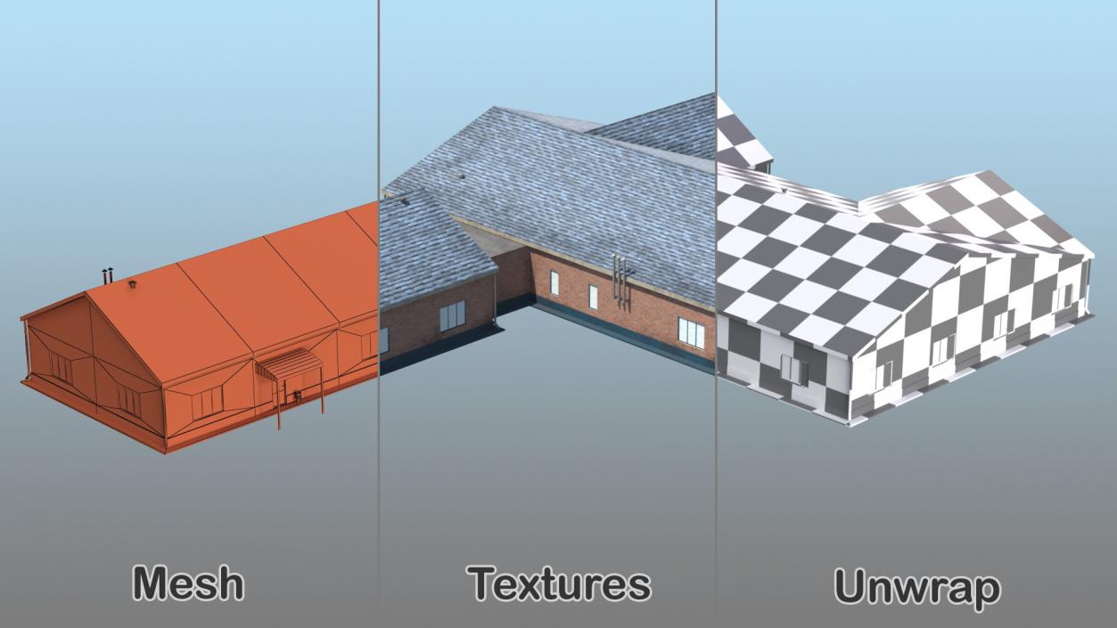 3D Factory Buildings Collection model