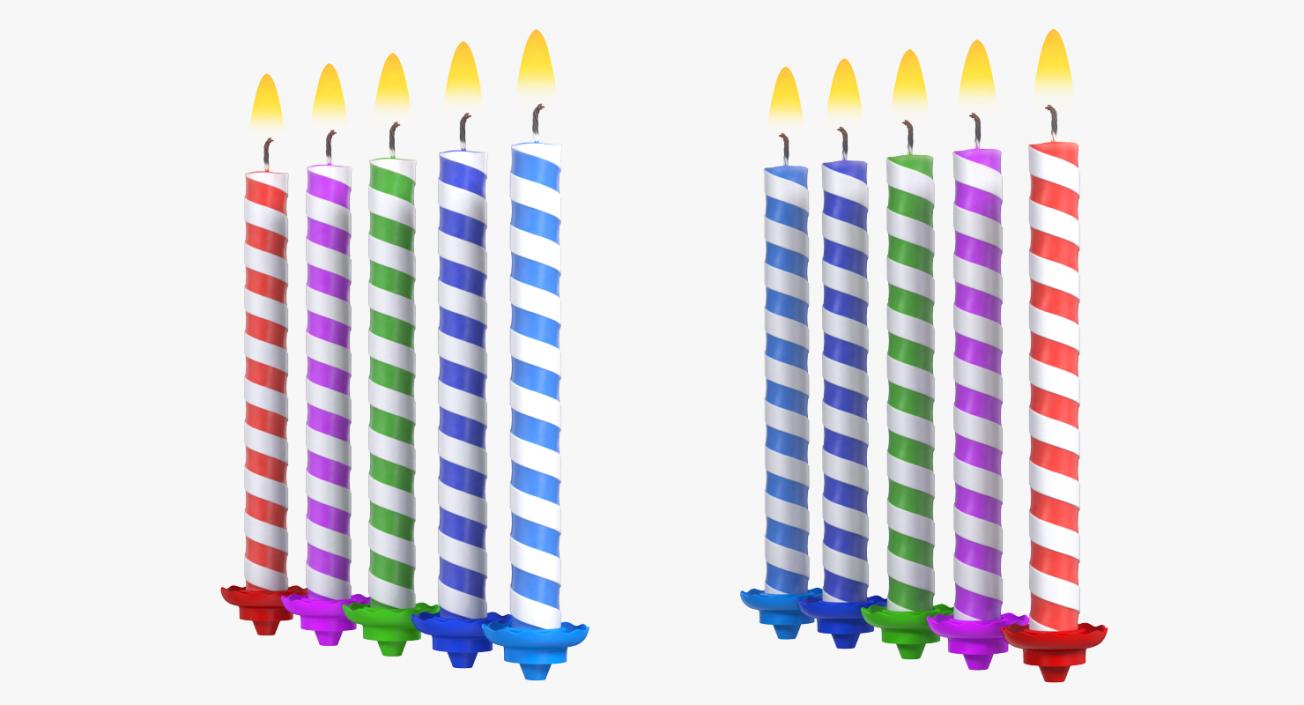 3D Birthday Candles with Flame Set