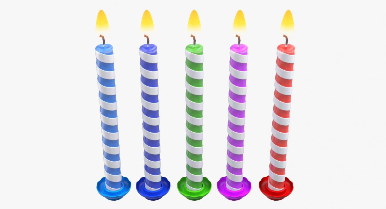 3D Birthday Candles with Flame Set