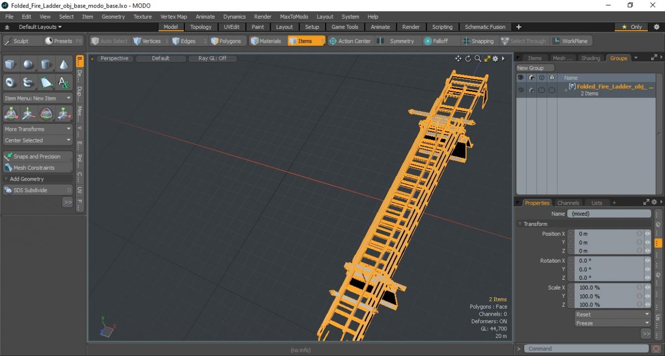 3D Folded Fire Ladder model