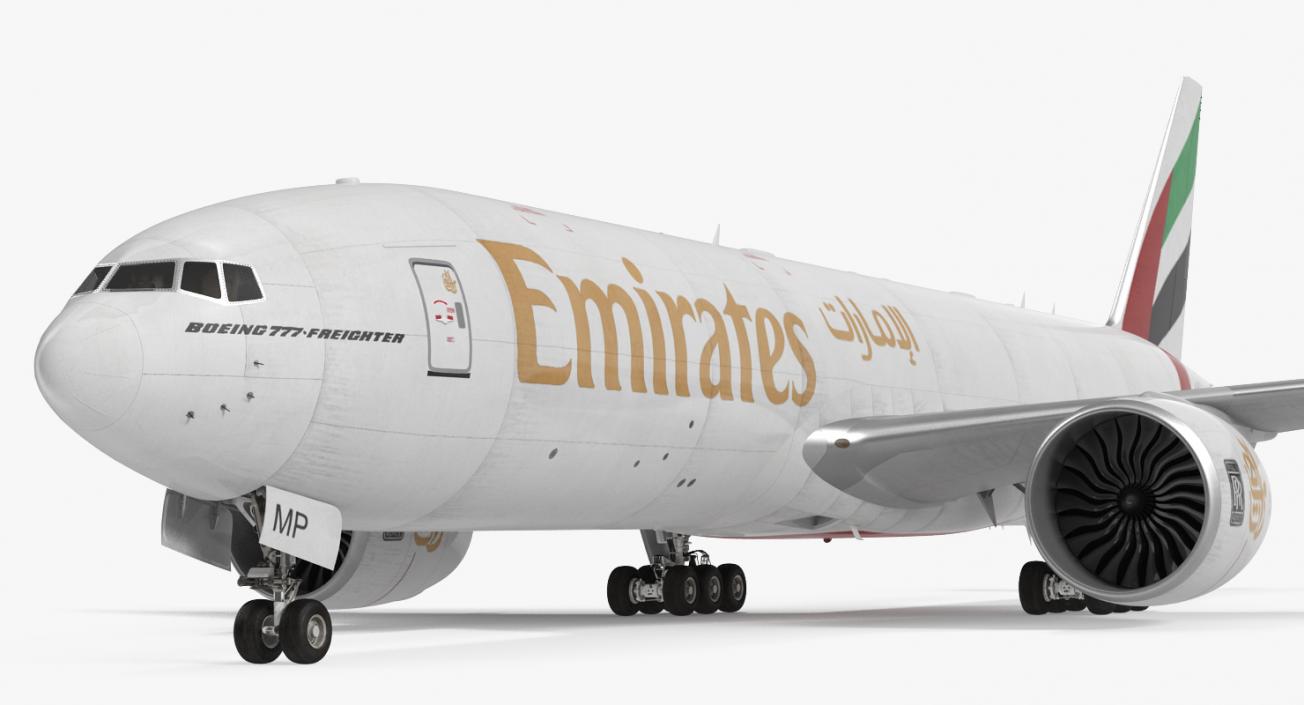 3D model Boeing 777 Freighter Emirates Airlines Rigged