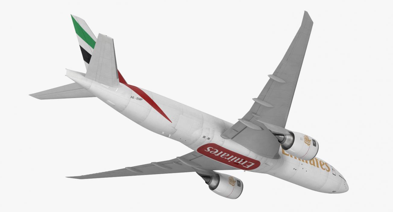 3D model Boeing 777 Freighter Emirates Airlines Rigged