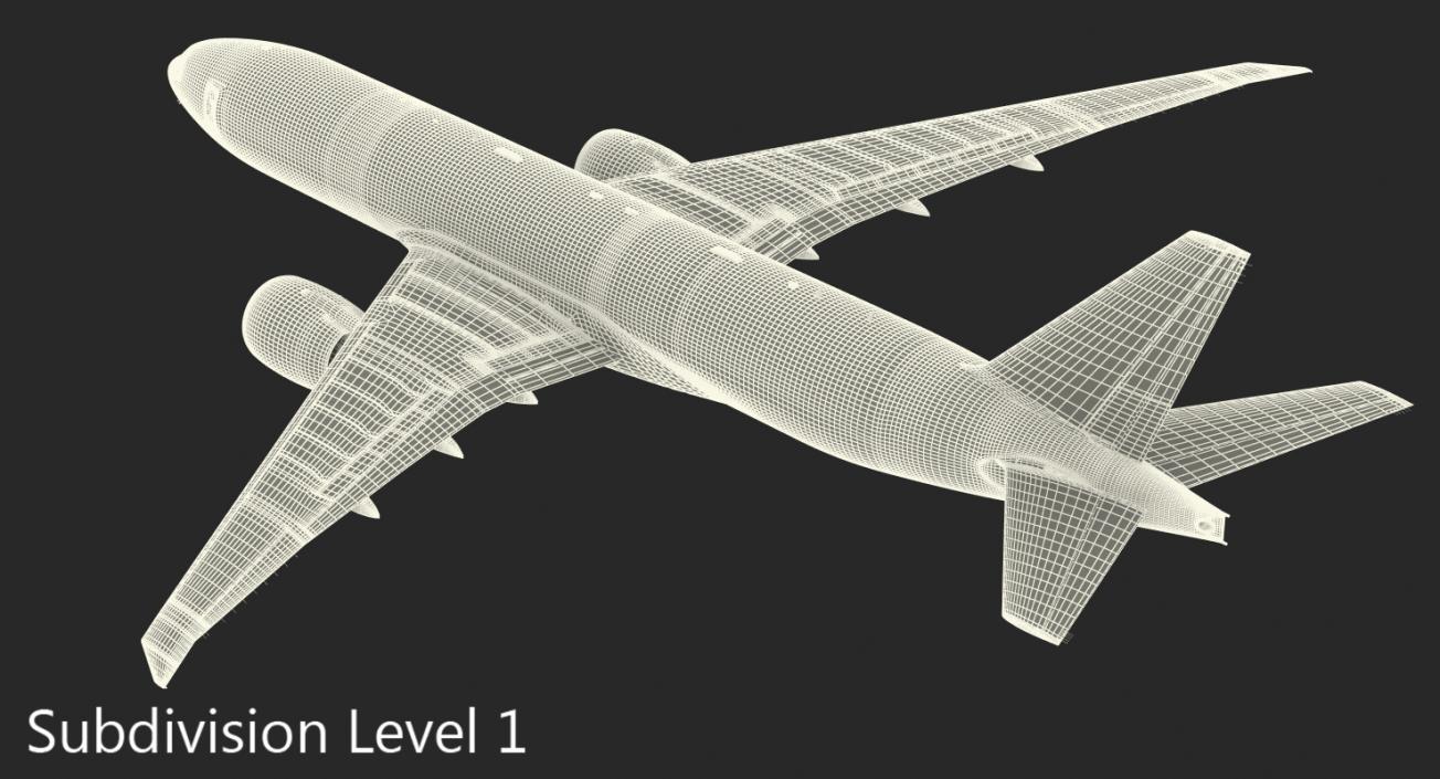 3D model Boeing 777 Freighter Emirates Airlines Rigged