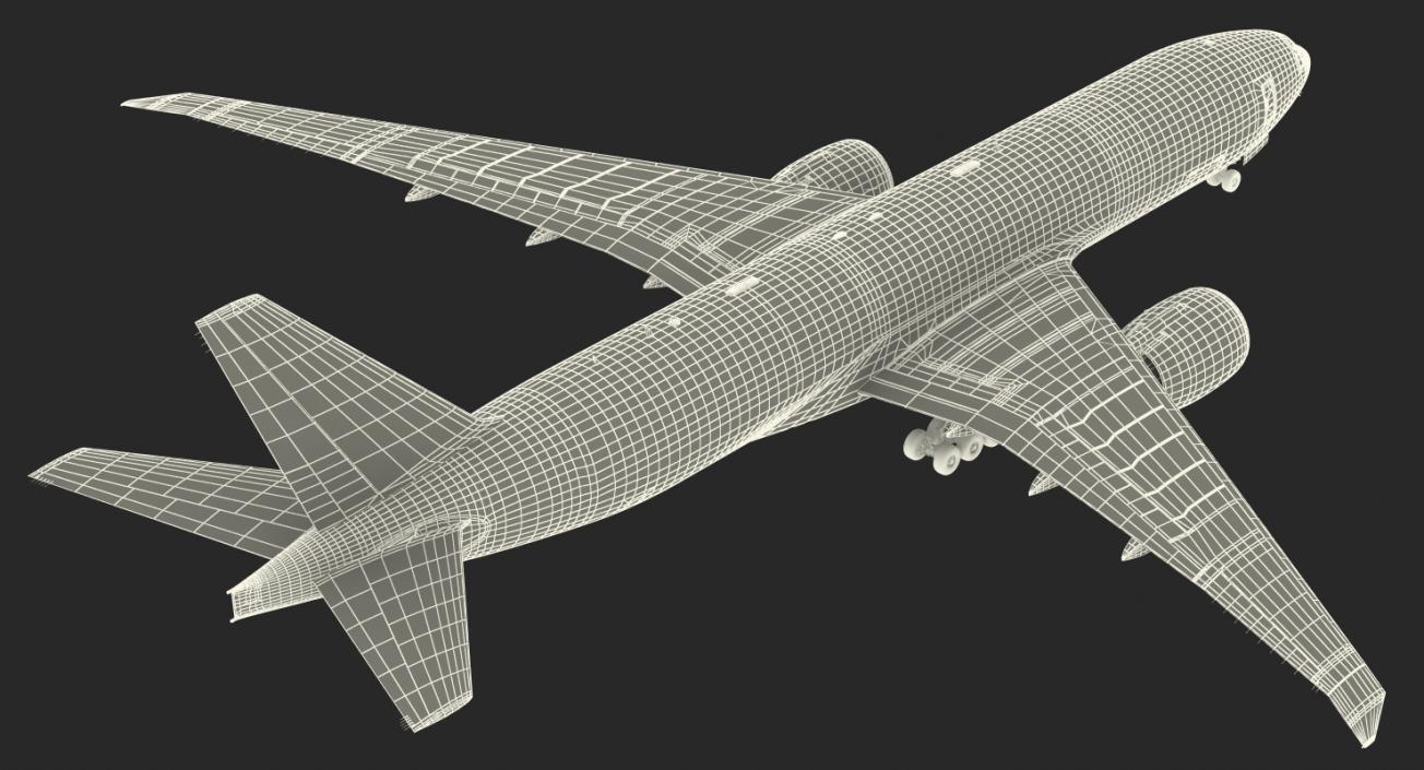 3D model Boeing 777 Freighter Emirates Airlines Rigged