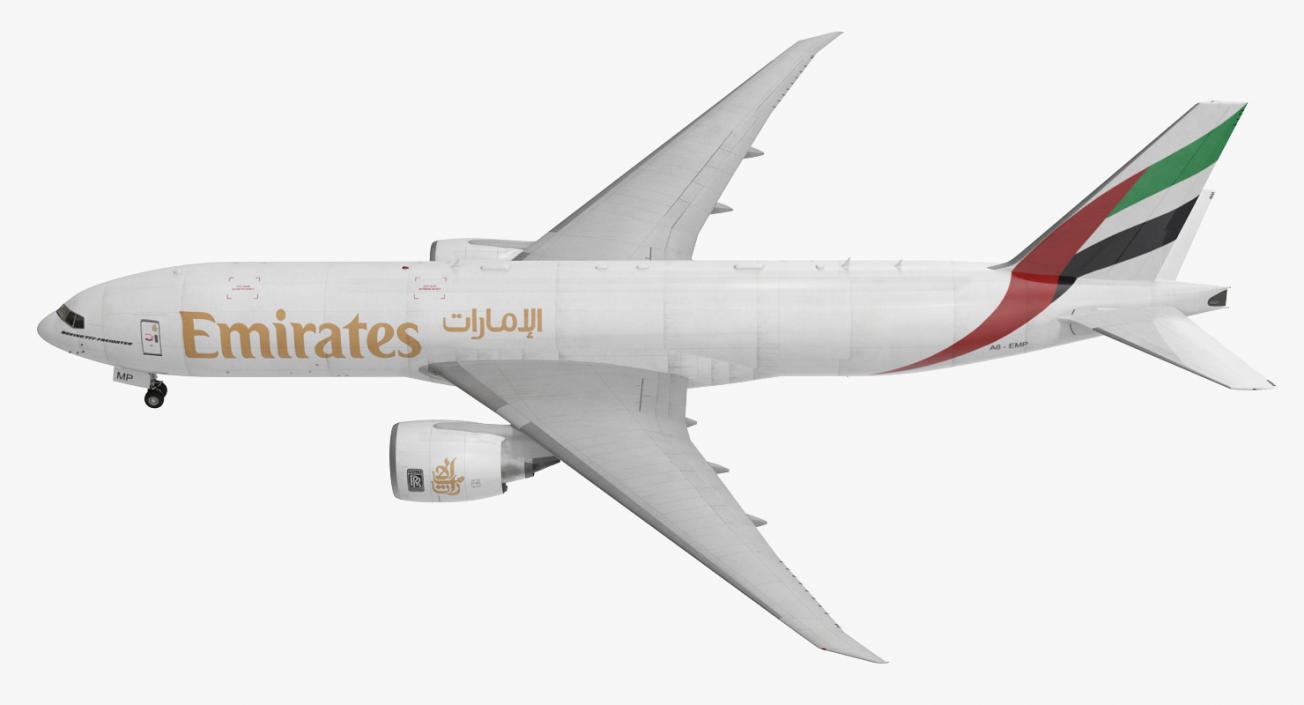 3D model Boeing 777 Freighter Emirates Airlines Rigged