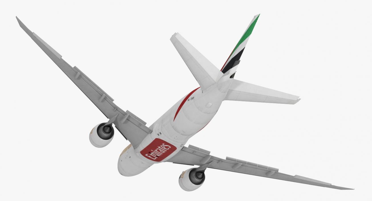 3D model Boeing 777 Freighter Emirates Airlines Rigged