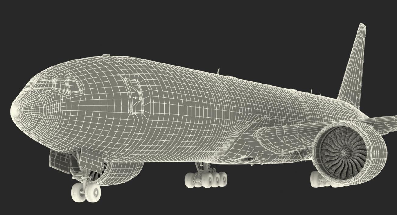 3D model Boeing 777 Freighter Emirates Airlines Rigged