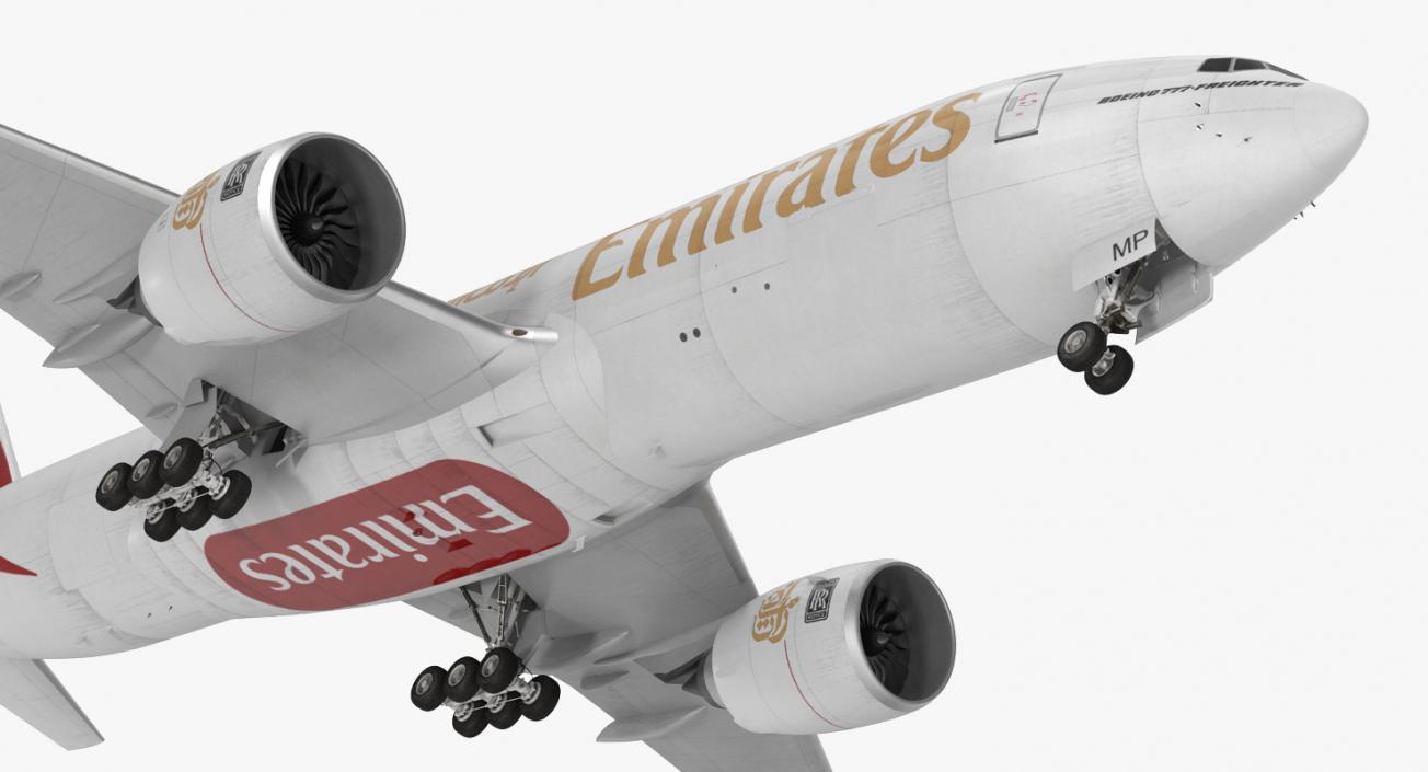 3D model Boeing 777 Freighter Emirates Airlines Rigged