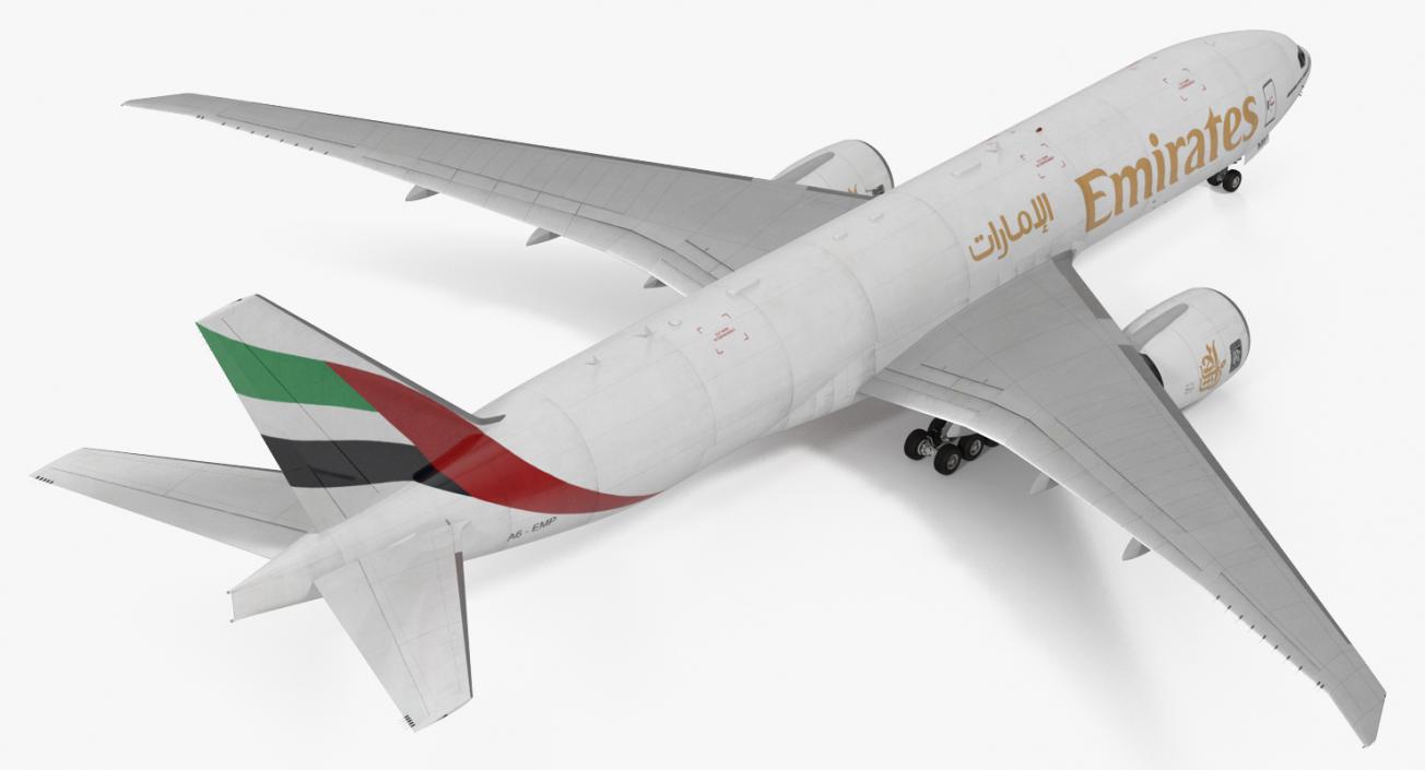 3D model Boeing 777 Freighter Emirates Airlines Rigged