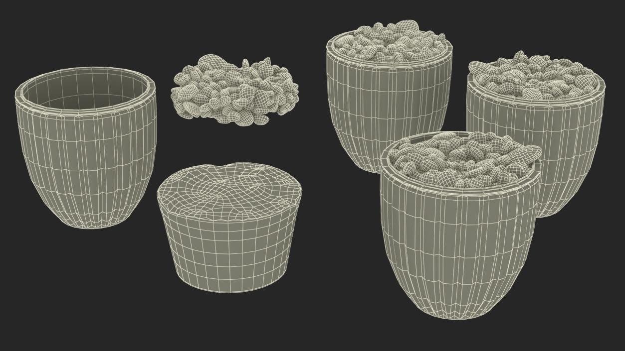 3D model Planter with Pebbles