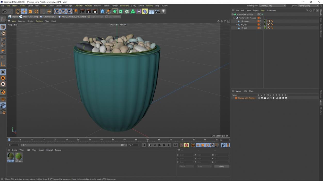 3D model Planter with Pebbles