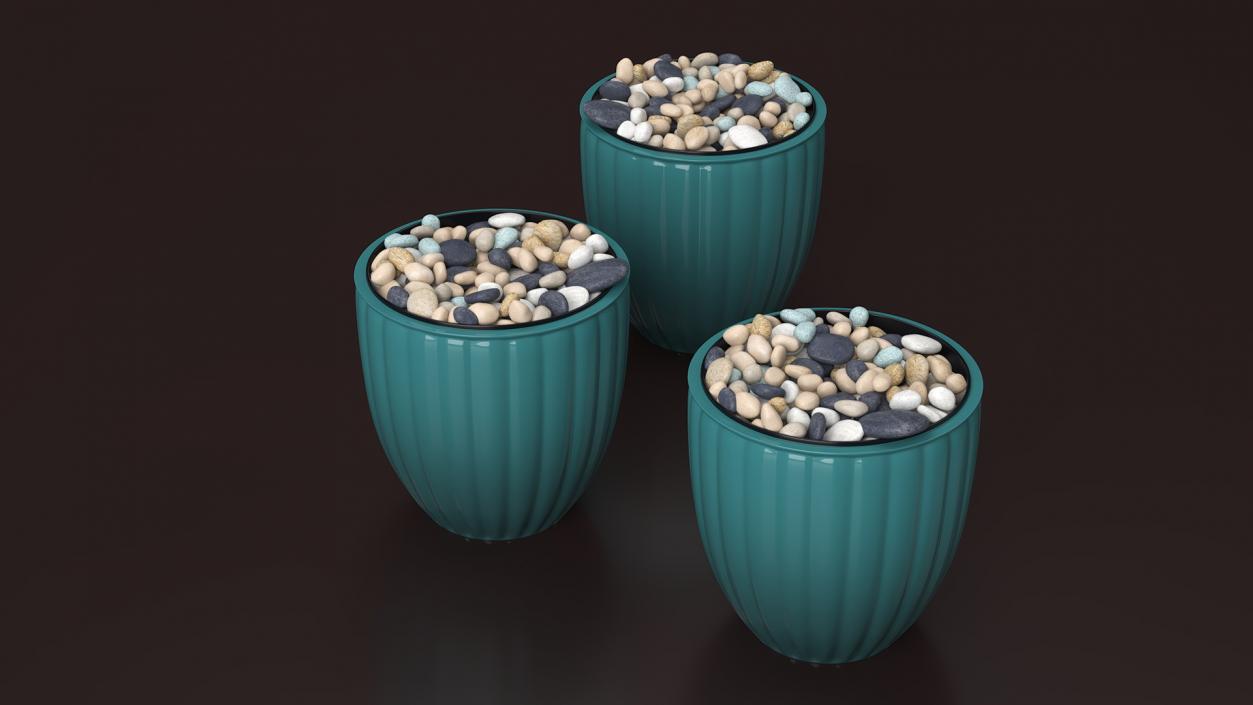 3D model Planter with Pebbles