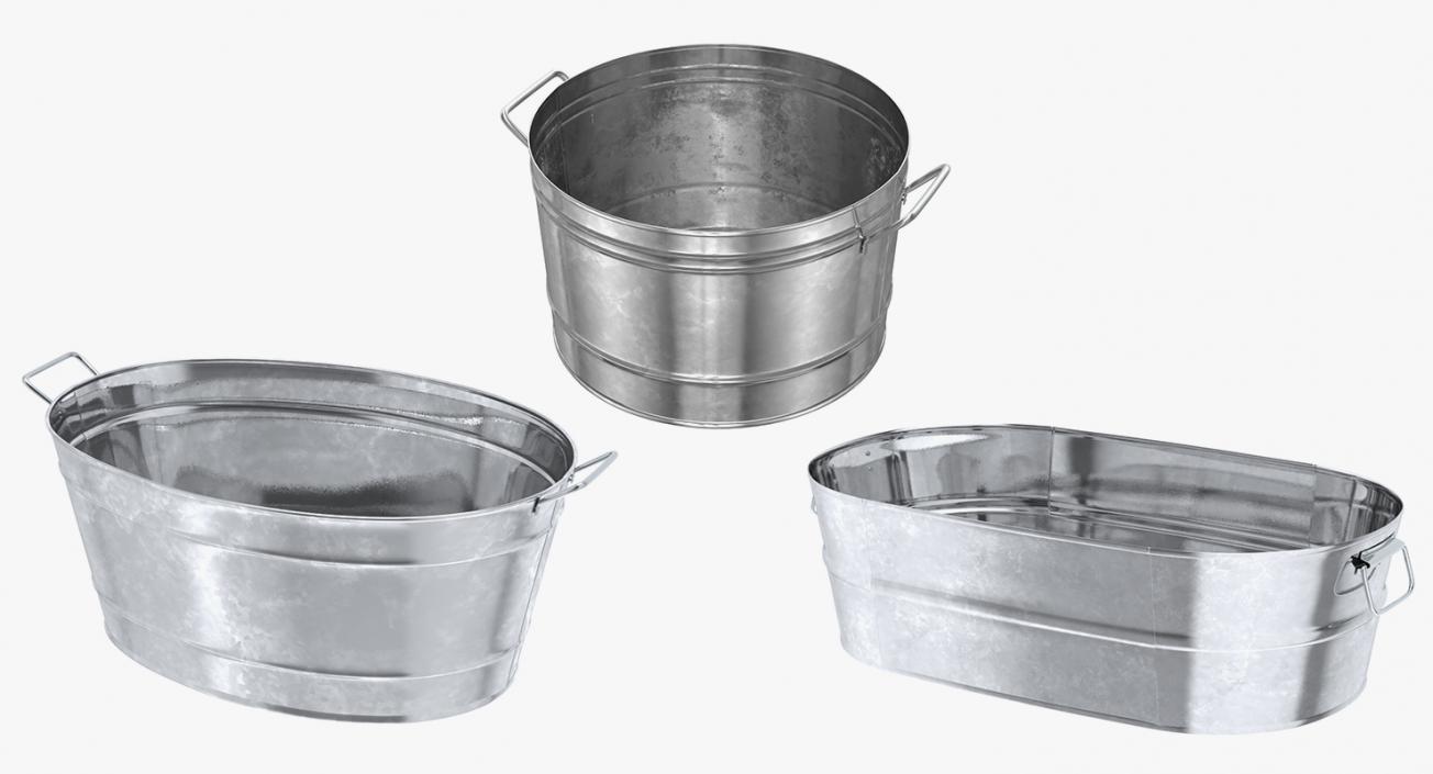 Galvanized Steel  Tub Collection 3D