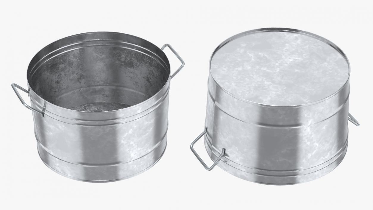 Galvanized Steel  Tub Collection 3D