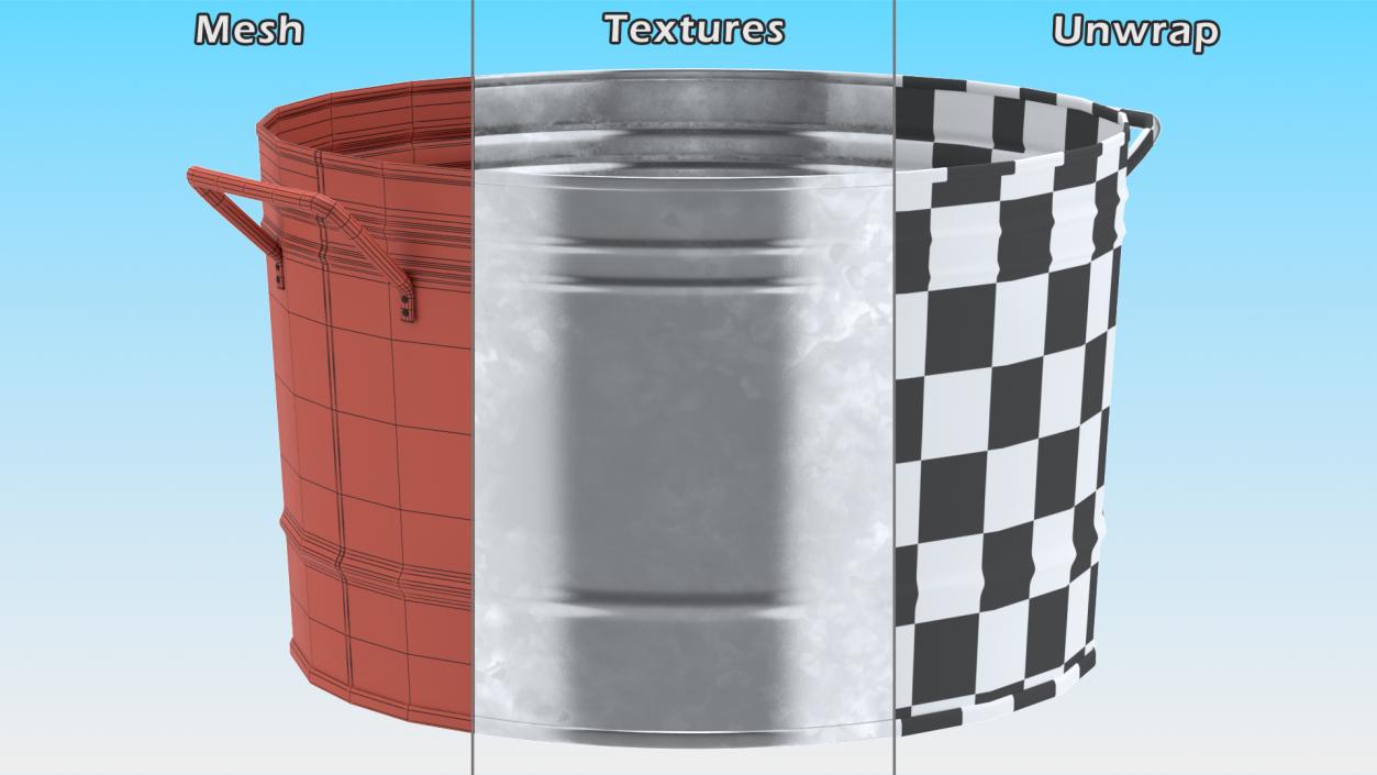 Galvanized Steel  Tub Collection 3D