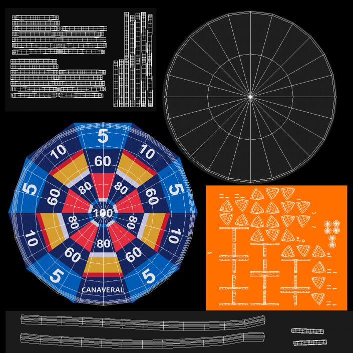 3D model Canaveral Velcro Dartboard Game Set