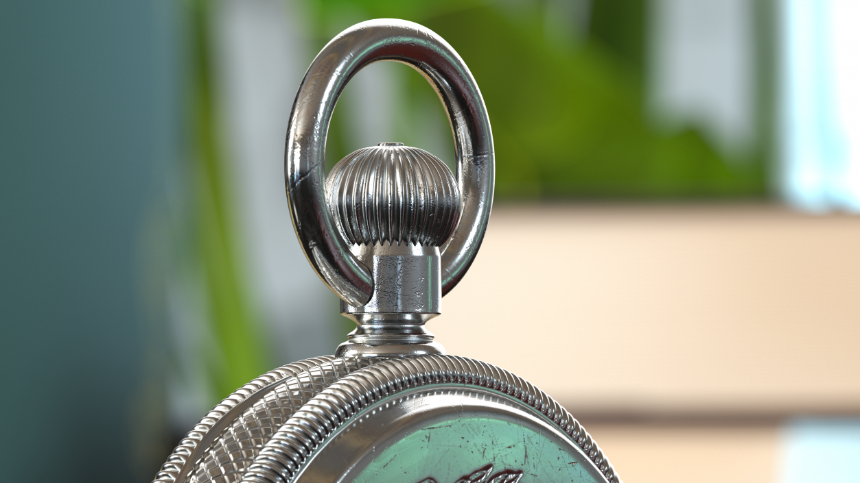 Silver Tiffany Pocket Watch Closed 3D model