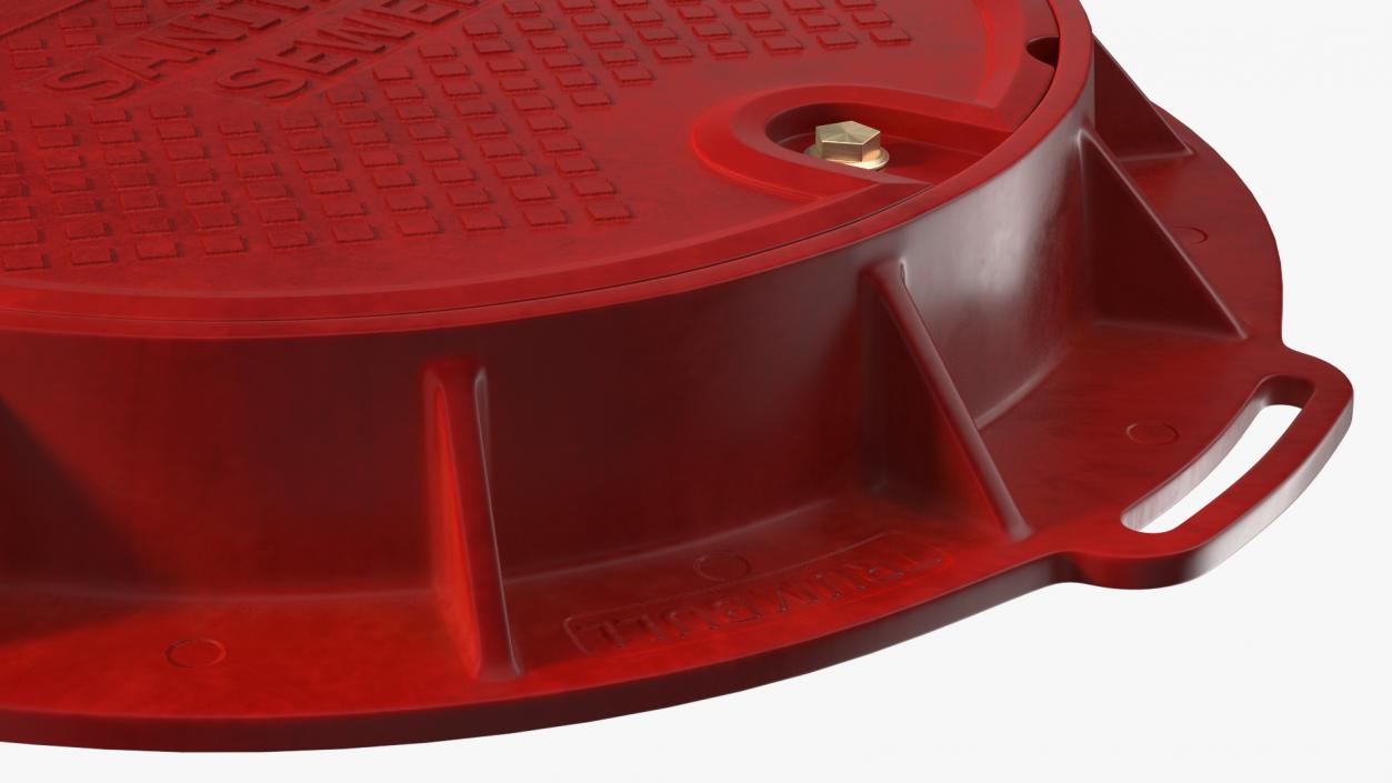 Fiberglass Manhole Red 3D