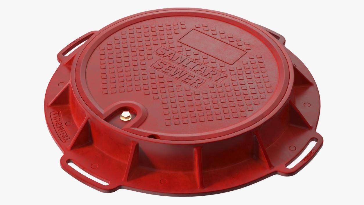 Fiberglass Manhole Red 3D