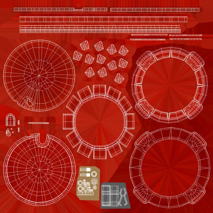 Fiberglass Manhole Red 3D