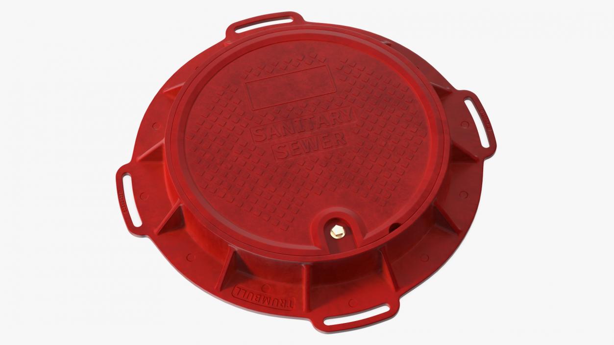 Fiberglass Manhole Red 3D