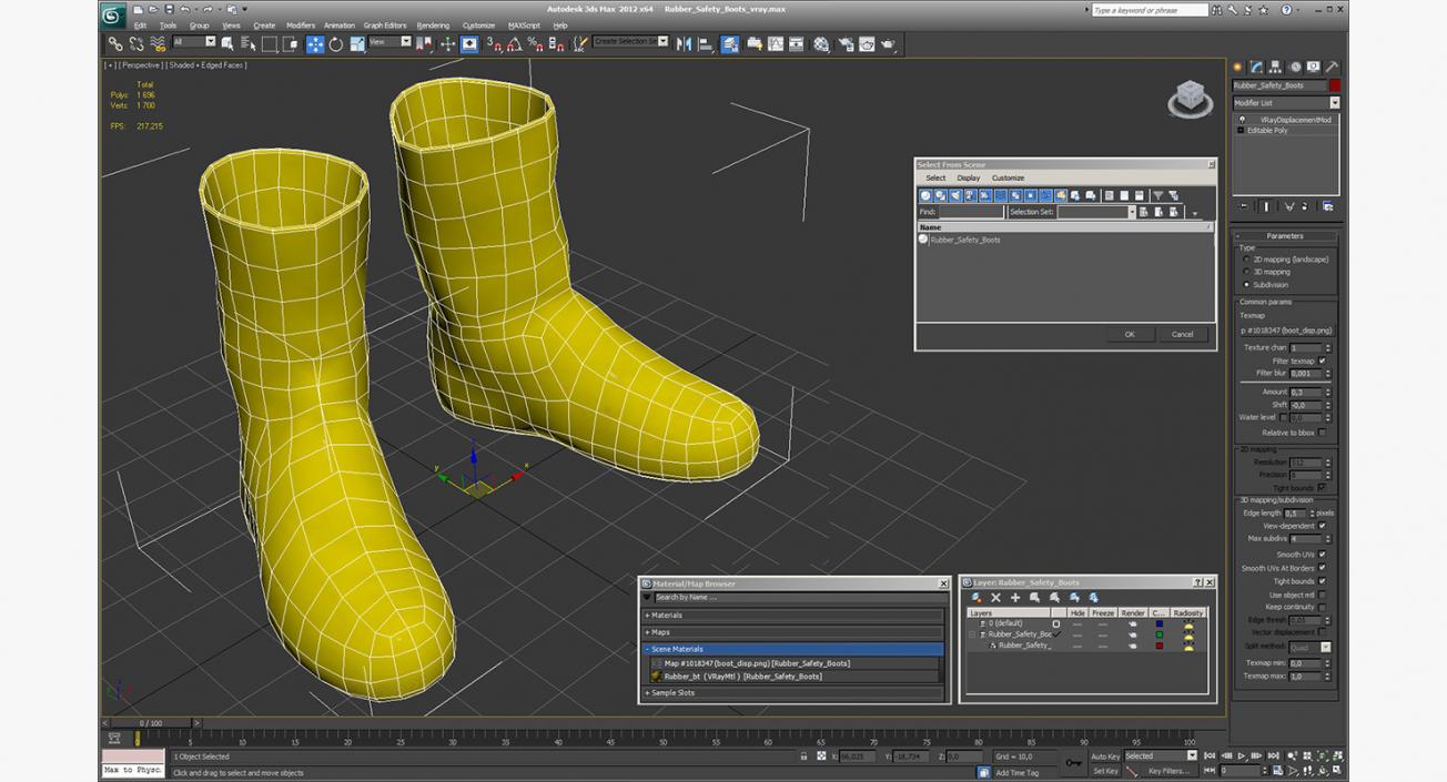 Rubber Safety Boots 3D model