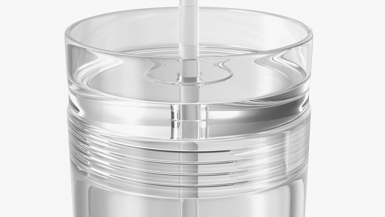 3D model Clear Acrylic Tumbler with Lid and Straw