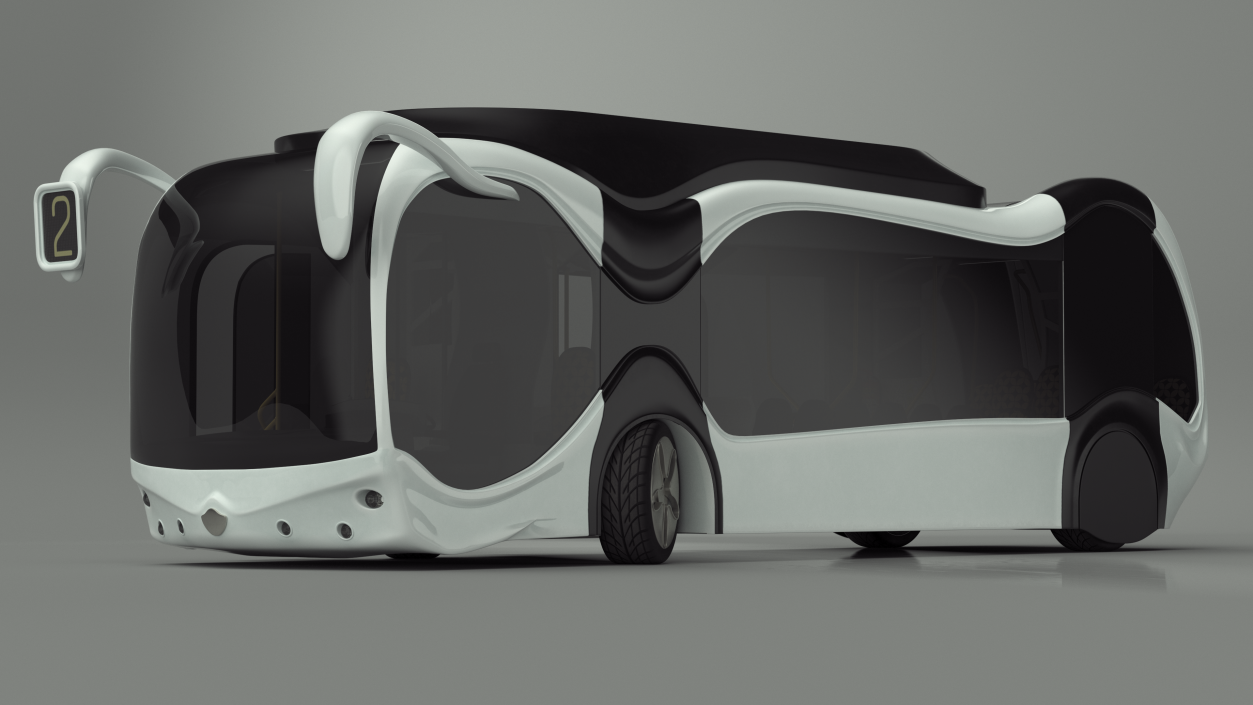 3D model Futuristic Electric Bus Concept White Rigged for Maya 2