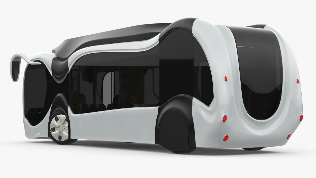 3D model Futuristic Electric Bus Concept White Rigged for Maya 2