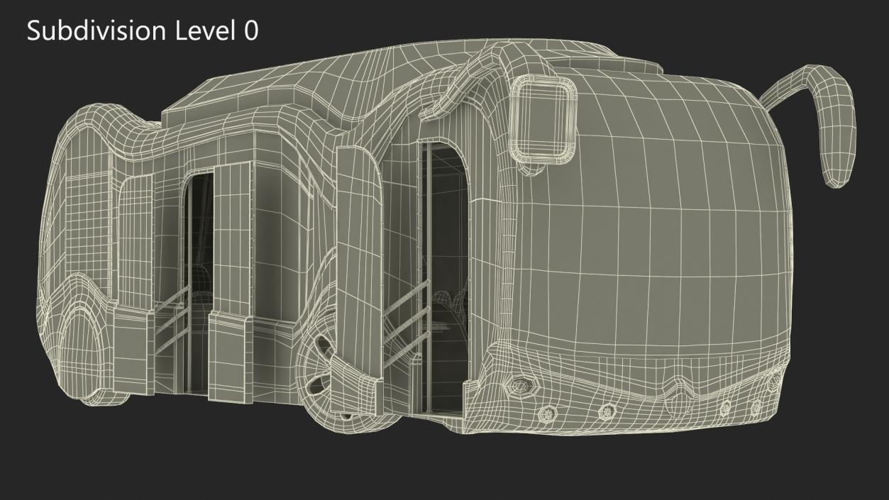 3D model Futuristic Electric Bus Concept White Rigged for Maya 2