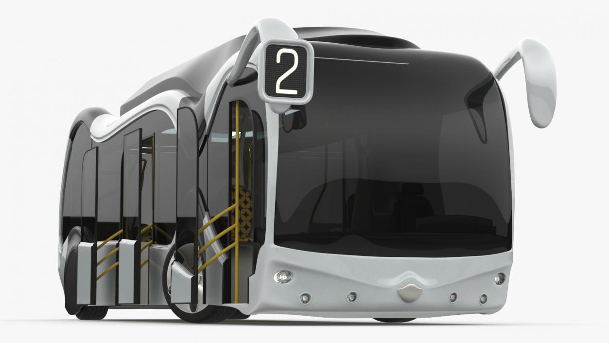 3D model Futuristic Electric Bus Concept White Rigged for Maya 2