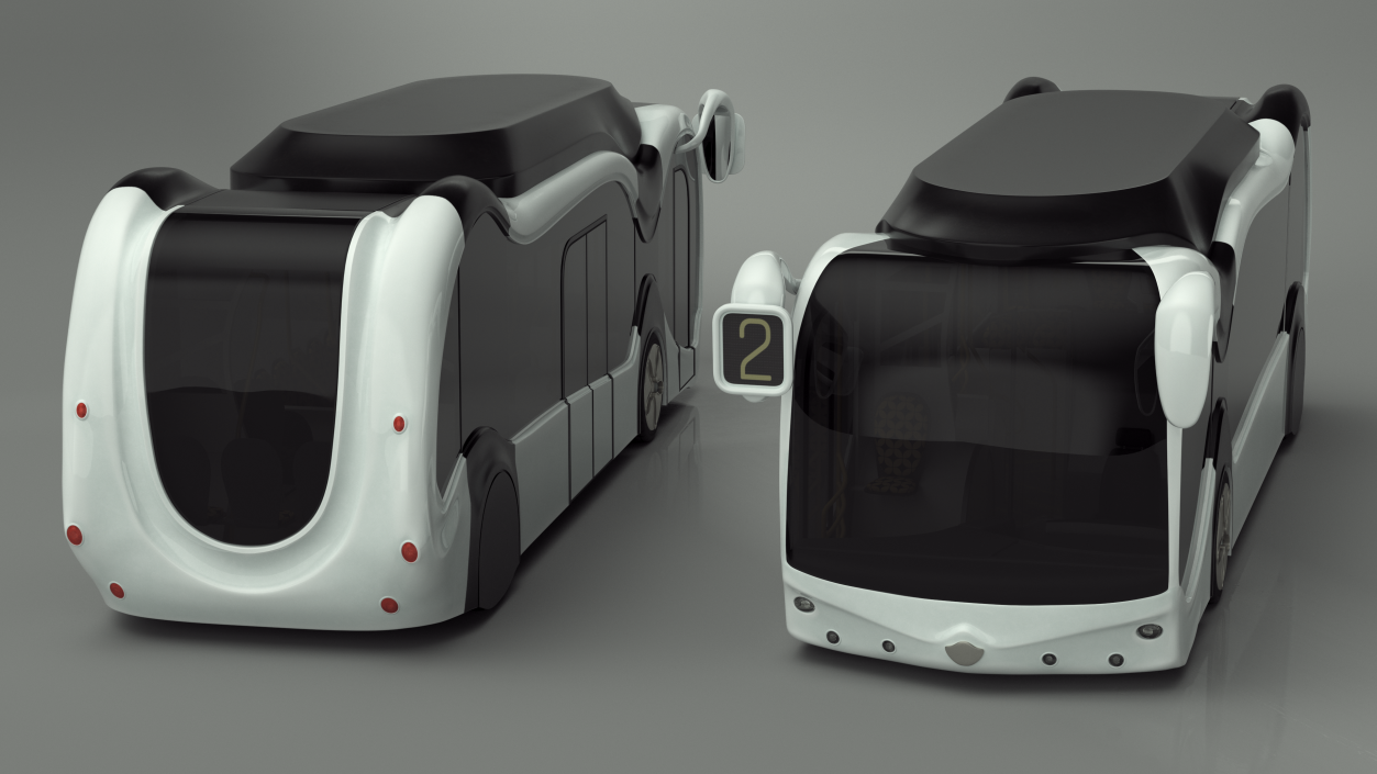 3D model Futuristic Electric Bus Concept White Rigged for Maya 2