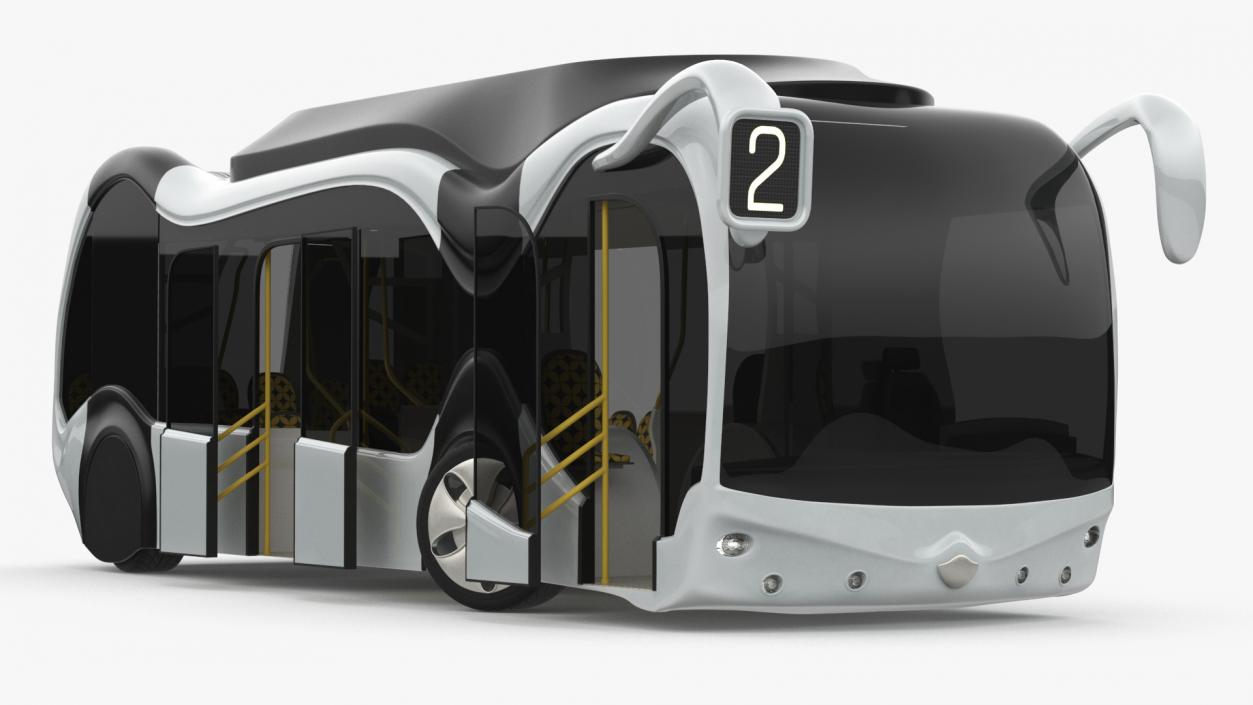 3D model Futuristic Electric Bus Concept White Rigged for Maya 2