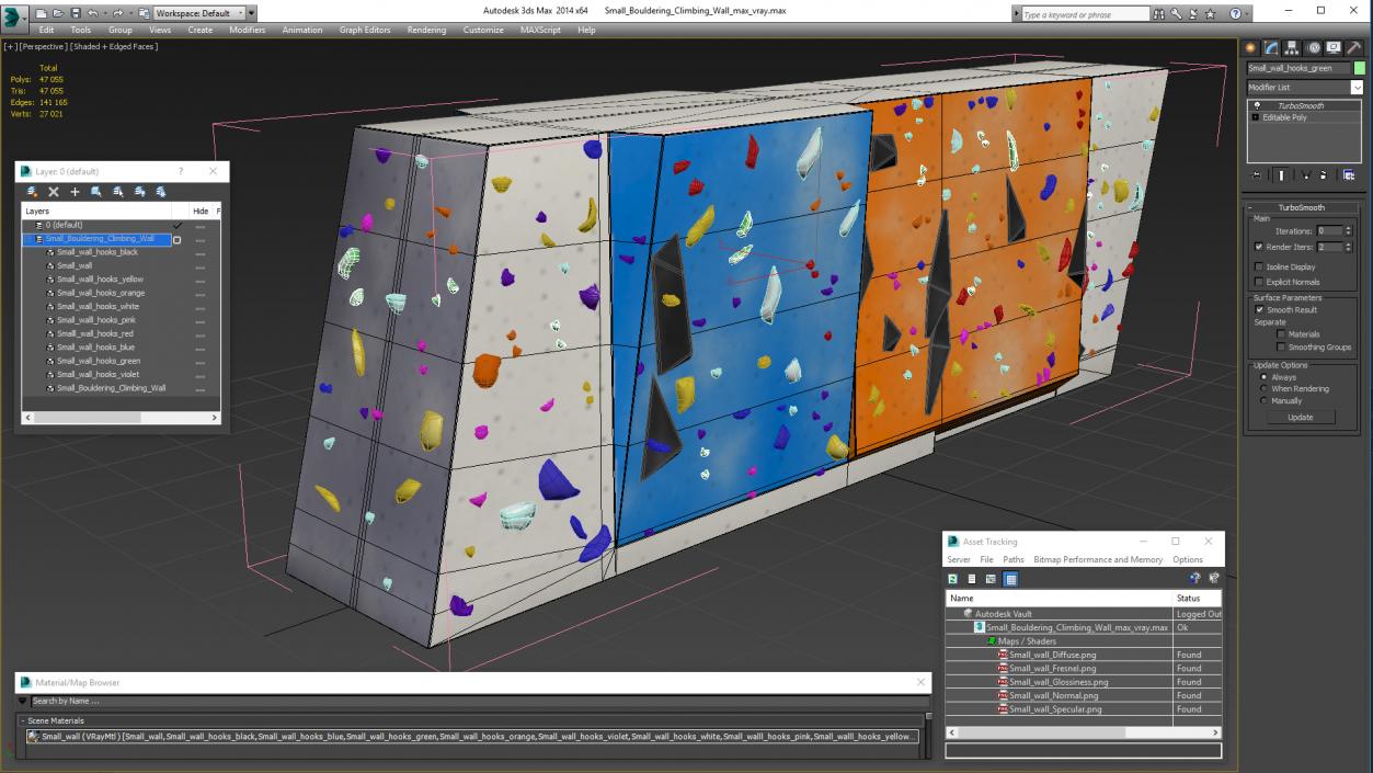 3D model Small Bouldering Climbing Wall