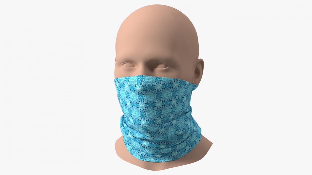 Breathable Half Face Neck Gaiter Blue 3D