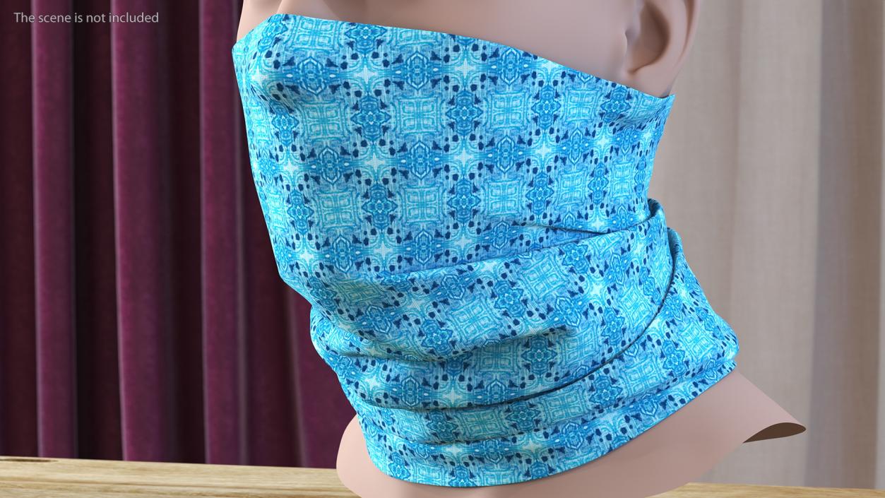 Breathable Half Face Neck Gaiter Blue 3D