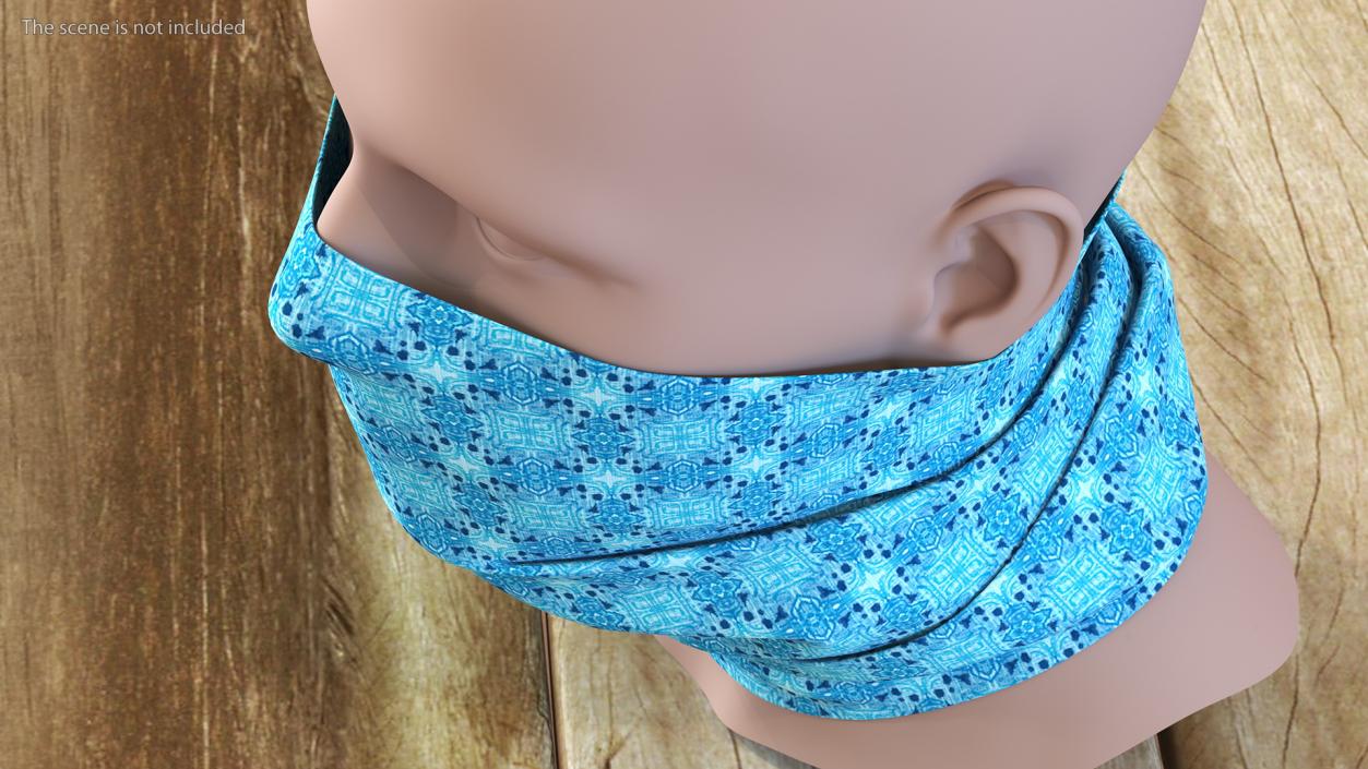 Breathable Half Face Neck Gaiter Blue 3D