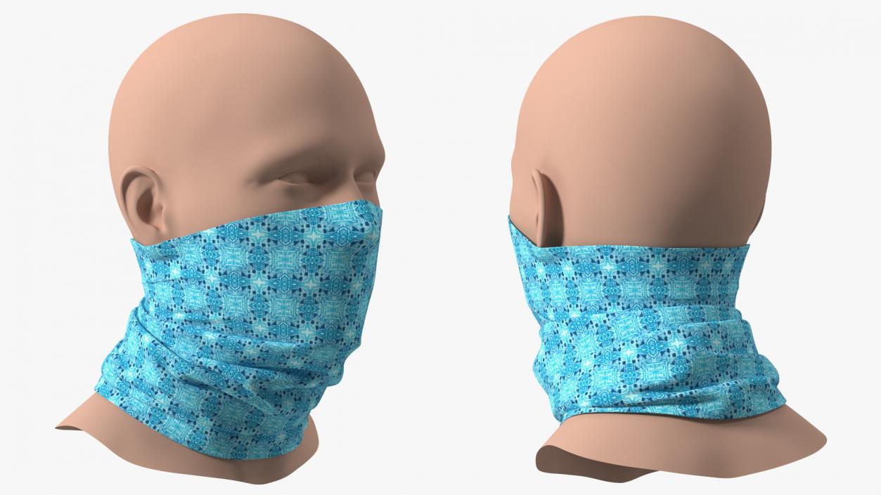 Breathable Half Face Neck Gaiter Blue 3D