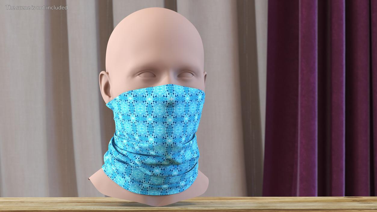 Breathable Half Face Neck Gaiter Blue 3D