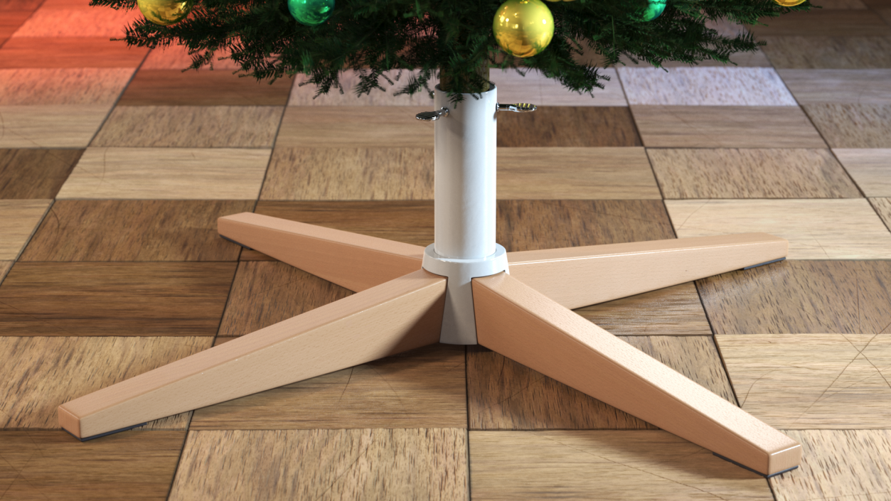 3D model Metal and Wood Live Christmas Tree Stand