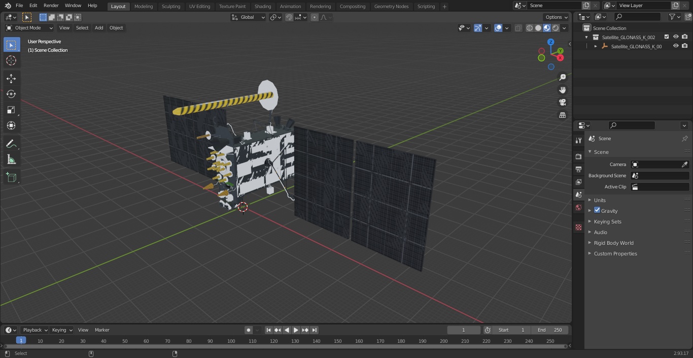 Satellite GLONASS-K 3D model