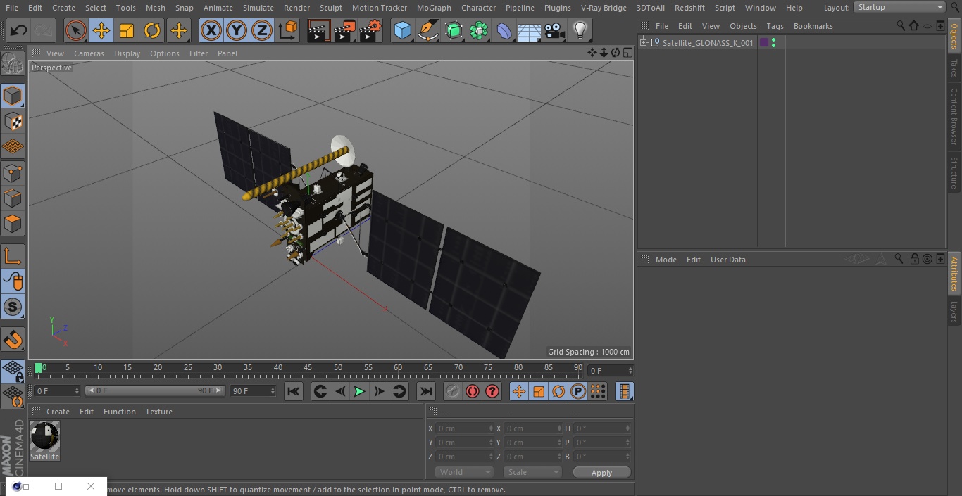 Satellite GLONASS-K 3D model