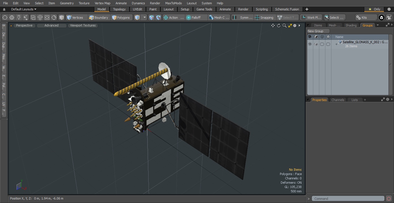 Satellite GLONASS-K 3D model