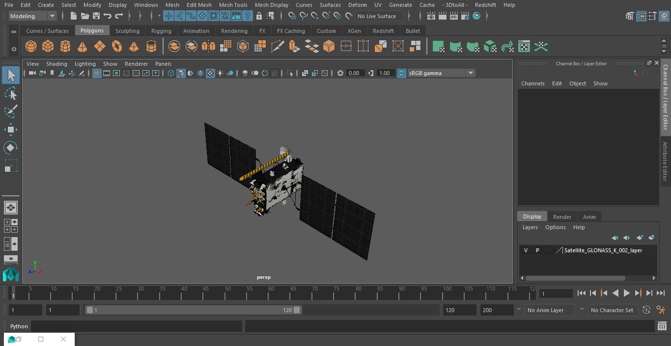 Satellite GLONASS-K 3D model