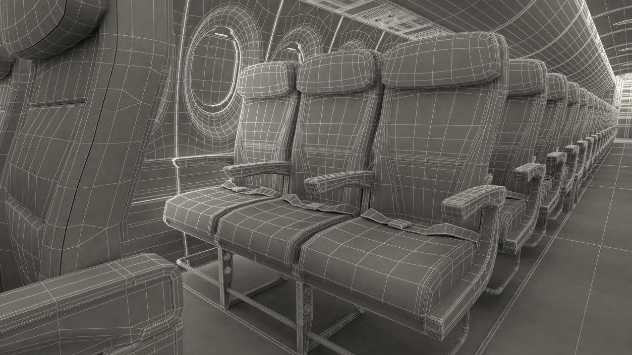 3D Airbus A220 100 Detailed Interior Generic