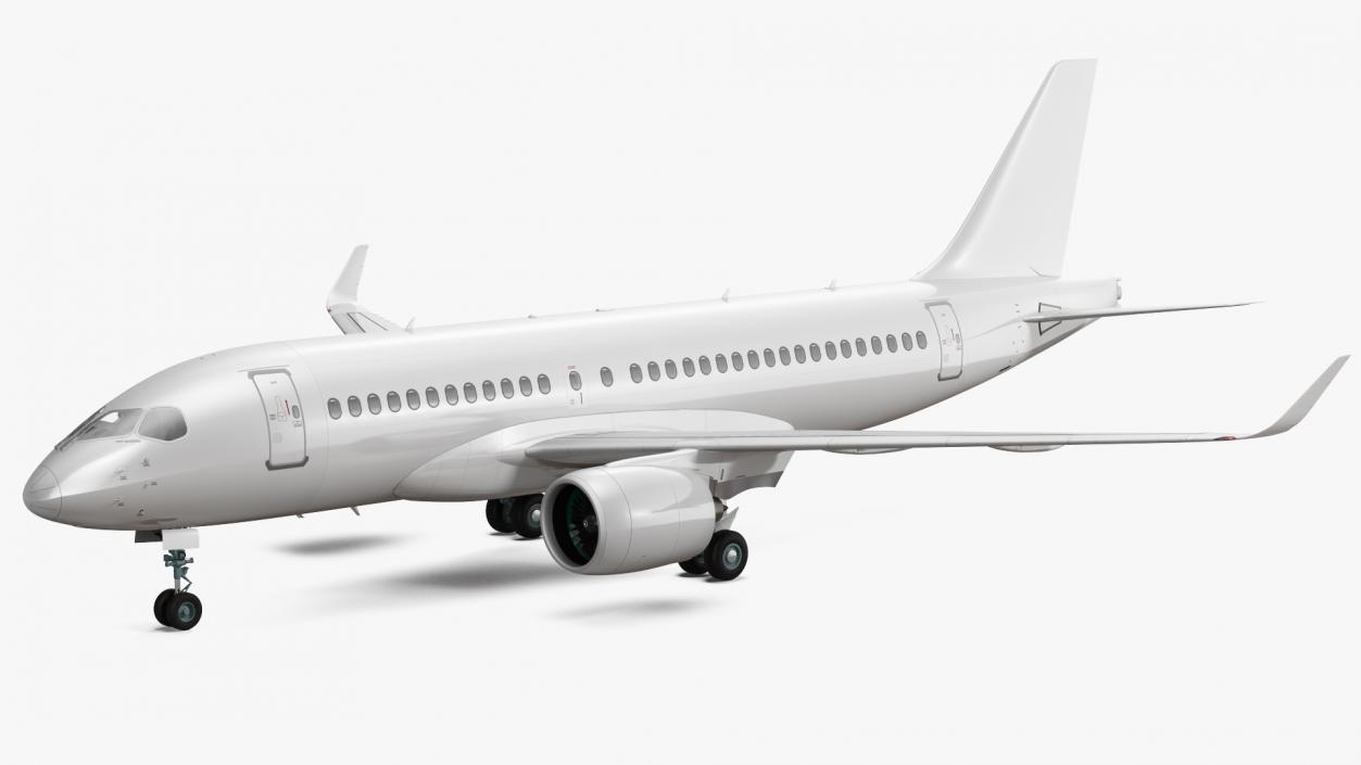 3D Airbus A220 100 Detailed Interior Generic