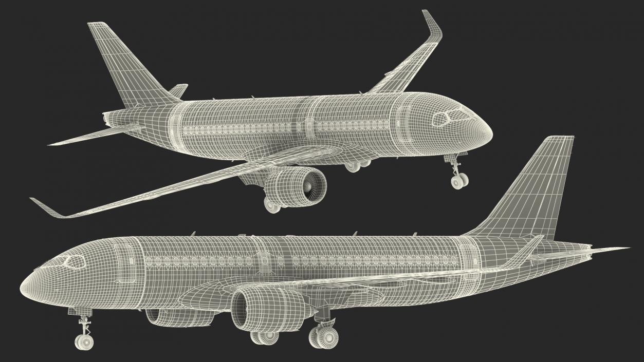 3D Airbus A220 100 Detailed Interior Generic