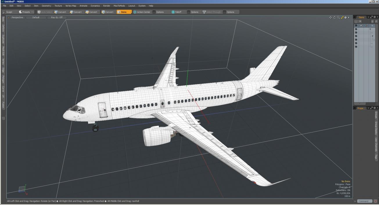 3D Airbus A220 100 Detailed Interior Generic